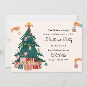 Christmas tree ornaments decoration invitation