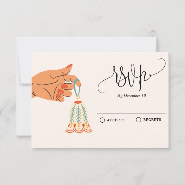 Christmas tree ornaments decoration  RSVP card (Front)