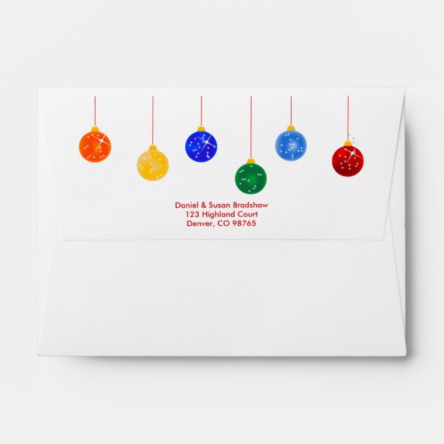 Christmas Tree Ornaments Envelope (Back (Top Flap))