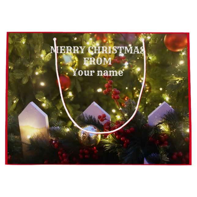 Christmas tree ornaments large gift bag (Front)