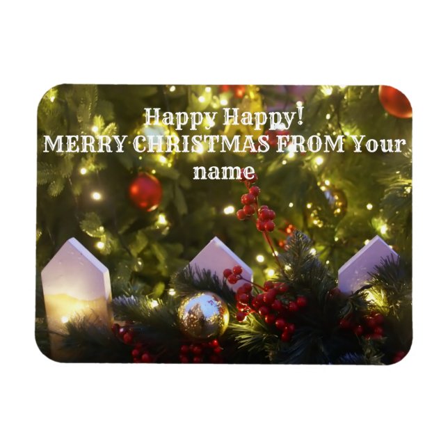 Christmas tree ornaments magnet (Horizontal)