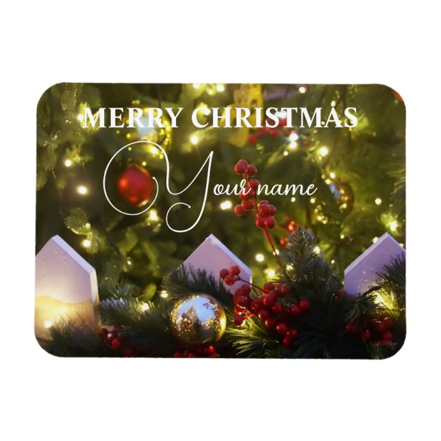 Christmas tree ornaments magnet (Horizontal)