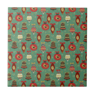 Christmas Tree Ornaments Pattern Tile