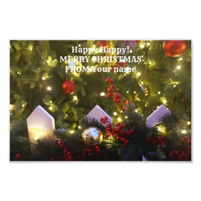 Christmas tree ornaments photo print (Front)