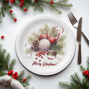 Christmas Tree Ornaments Pine Cones Paper Plate