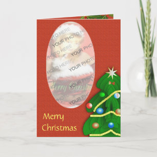 Christmas Tree Oval Photo Frame Card