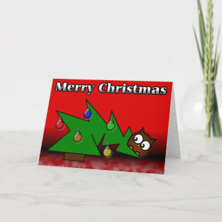 Christmas Tree Owl Card