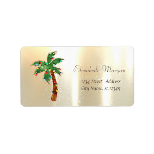  Christmas Tree Palm String Lights Gold  Label