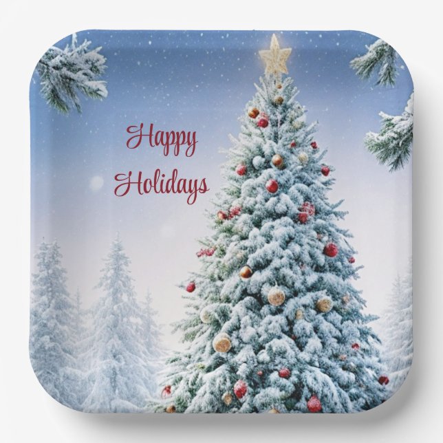 Christmas Tree Paper Plate (Front)