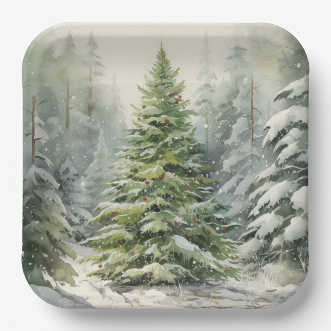 Christmas Tree Paper Plate (Front)