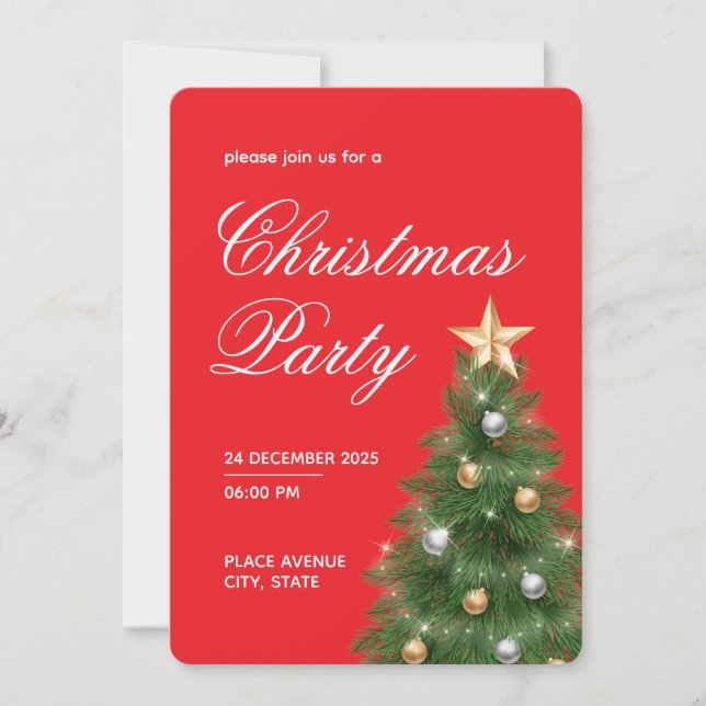 Christmas Tree Party Invitation (Front)