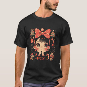 Christmas Tree Pastel Anime Girl Waifu sweet Holid T-Shirt