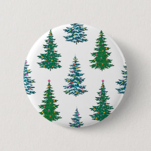 Christmas tree pattern 6 cm round badge