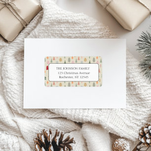 Christmas Tree Pattern Address Label