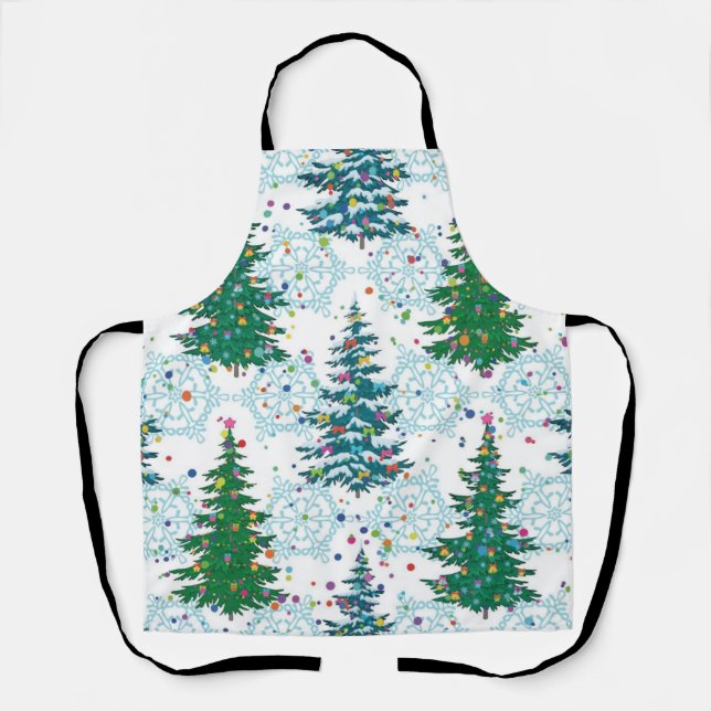 Christmas tree pattern apron (Front)