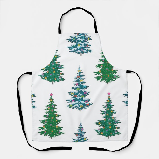 Christmas tree pattern apron (Front)