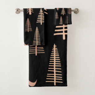 Christmas tree pattern bath towel set