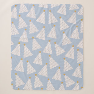 Christmas Tree Pattern Blue Sherpa Blanket