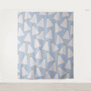 Christmas Tree Pattern Blue Tapestry