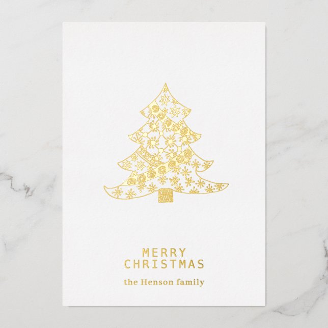 Christmas Tree Pattern Drawing Minimalist Family (Front)