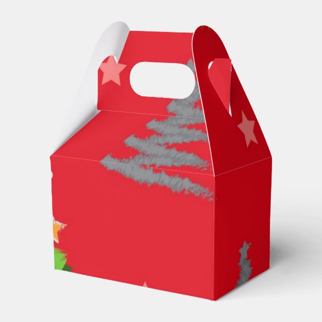 Christmas tree pattern favour box (Front Side)