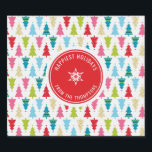 CHRISTMAS TREE PATTERN festive modern minimal red Sparkling Wine Label<br><div class="desc">by kat massard >>> kat@simplysweetPAPERIE.com <<< Stylish & festive, christmas tree pattern design, personalised with your own Holiday logo! Share the joy! - - - - - - - - - - - - - - - - - - - - Matching items available from my store - check it...</div>
