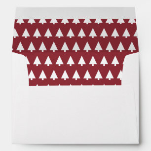 Christmas Tree Pattern Geometric Scandi Dark Red Envelope