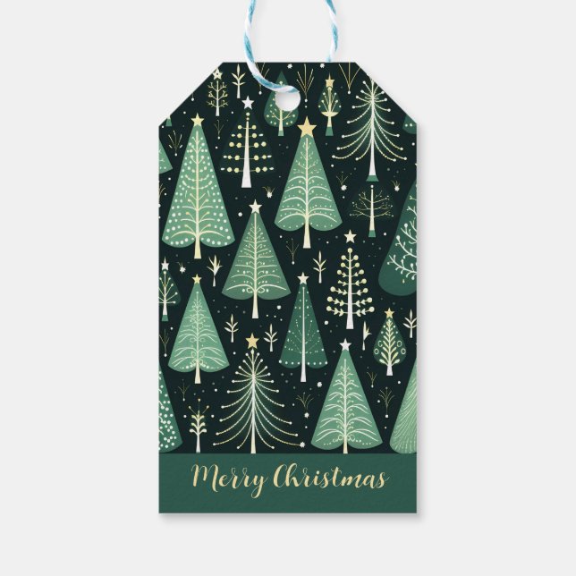 Christmas Tree Pattern Gift Tags (Back)