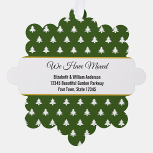 Christmas Tree Pattern Holiday Moving Announcement