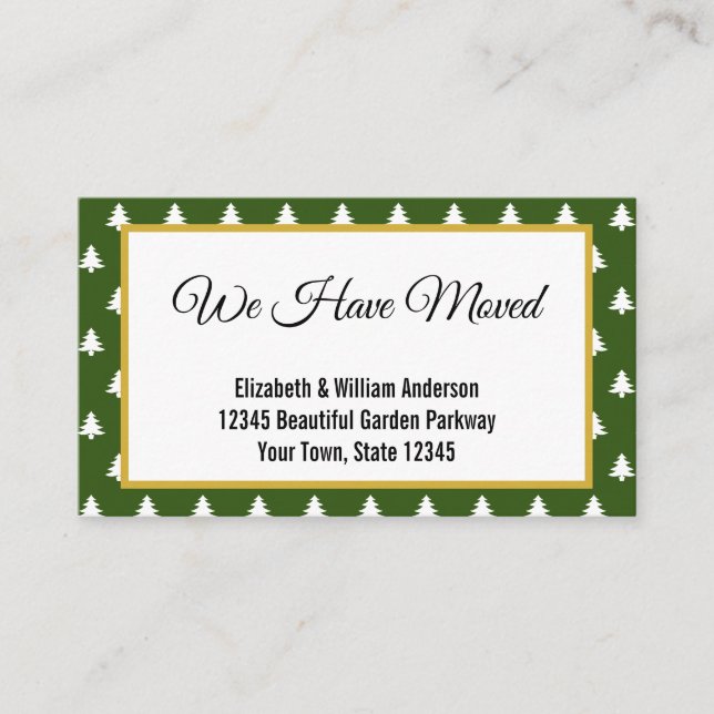 Christmas Tree Pattern Holiday Moving Announcement (Front)