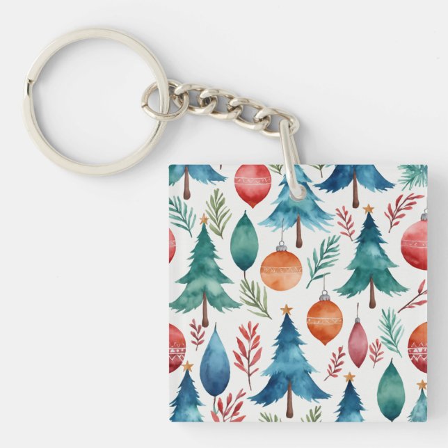 Christmas Tree Pattern Key Ring (Front)
