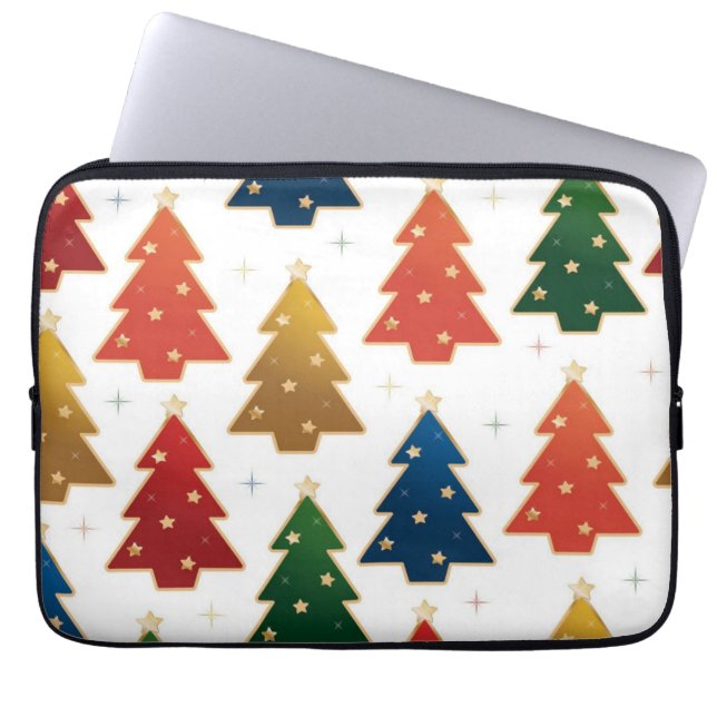 Christmas tree pattern laptop sleeve (Front)