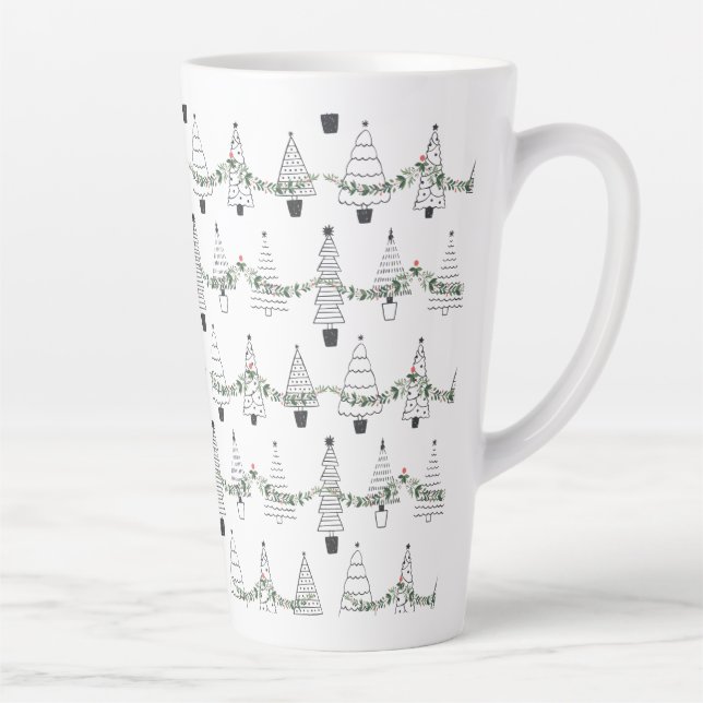 Christmas Tree Pattern Latte Mug (Right)