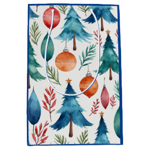 Christmas Tree Pattern Medium Gift Bag