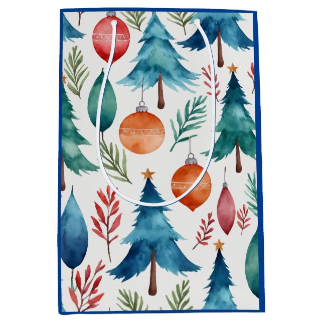 Christmas Tree Pattern Medium Gift Bag (Front)