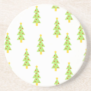 christmas tree pattern mid century modern vintage coaster