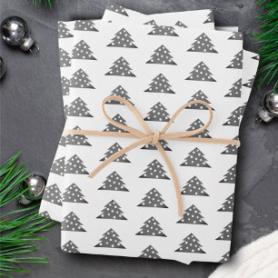 Christmas Tree Pattern Minimalist Modern Wrapping Paper Sheet