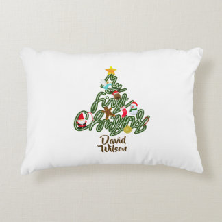 Christmas Tree Pattern My First Christmas Tree Decorative Cushion