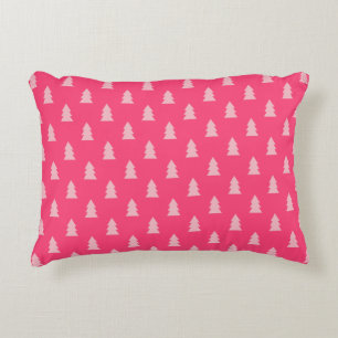 Christmas tree pattern pastel pink purple green decorative cushion