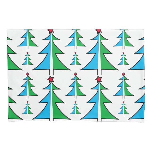 Christmas Tree Pattern Pillowcase (Front-Left)