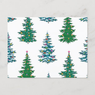 Christmas tree pattern postcard