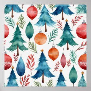 Christmas Tree Pattern Poster