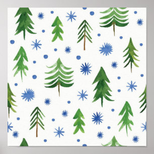Christmas tree pattern poster