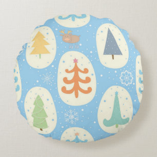 Christmas tree pattern round cushion