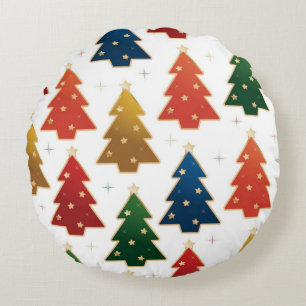 Christmas tree pattern round cushion