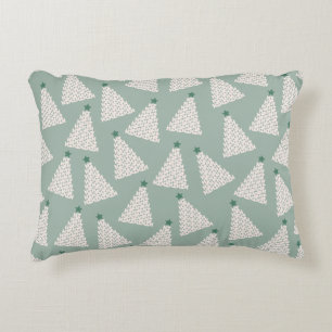 Christmas Tree Pattern Sage Green Decorative Cushion