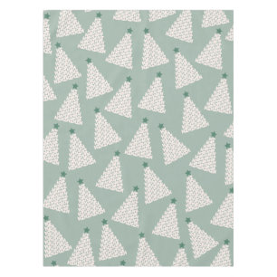 Christmas Tree Pattern Sage Green Tablecloth