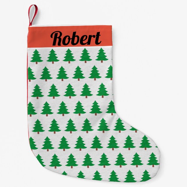Christmas Tree Pattern - Small Christmas Stocking (Front)