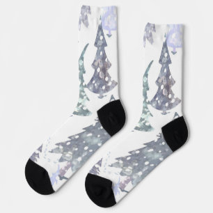 Christmas tree pattern socks