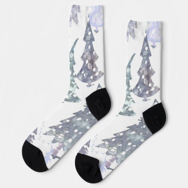 Christmas tree pattern socks (Left)
